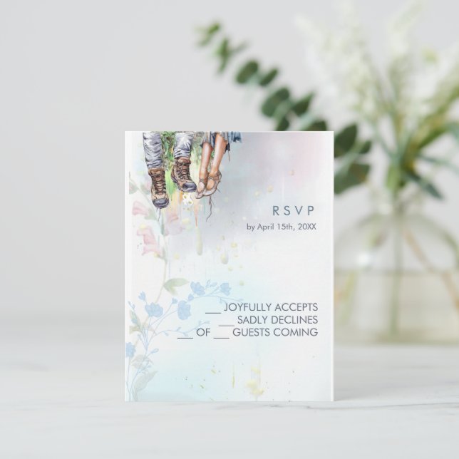 Cartão RSVP Whimsland Wildflower Meadow Script (Em pé/Frente)