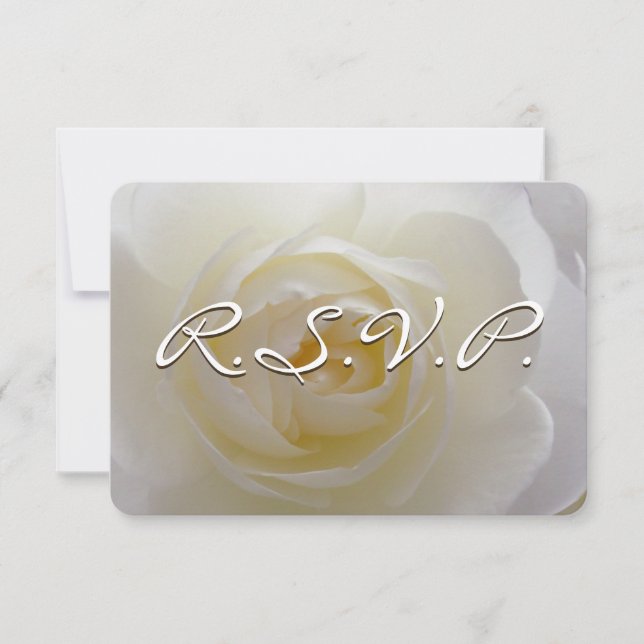 Cartão RSVP White Rose Personalizado de Convite pa (Frente)