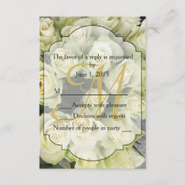 Cartão RSVP White Roses Champagne Blush Suite