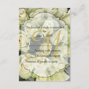 Cartão RSVP White Roses Champagne Blush Suite