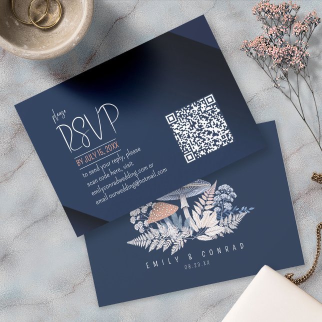 Cartão RSVP Wild & Whimsical Wedding Código QR ID1110 (Criador carregado)