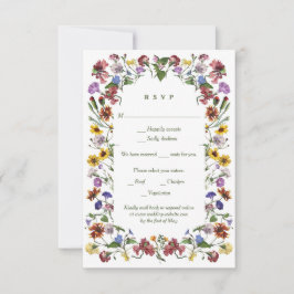 Cartão RSVP Wildflower Frame Rustic Boho Wedding