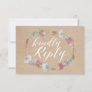 Cartão RSVP Wildflower Wreath No Casamento De Kraft Country RS