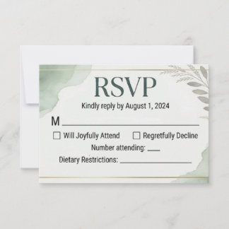 Cartão RSVP Willow Sage Wedding Response Cards