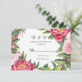 Cartão RSVP Winterberry Primrose Casamento Floral