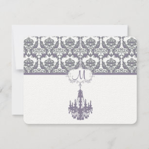 Cartão RSVP Wisteria Purple Vintage Chandelier Cards