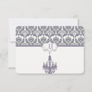 Cartão RSVP Wisteria Purple Vintage Chandelier Cards