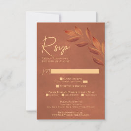 Cartão RSVP Wistful Deixa Chic Terracotta Watercolor Casamento