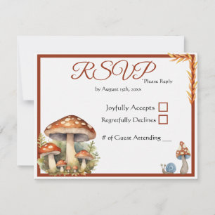 Cartão RSVP Woodland Mushroom Gênero Chá de fraldas neutro
