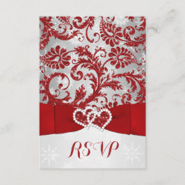 Cartão RSVP Wrapped in Love Joined Hearts Confirmação de Prese