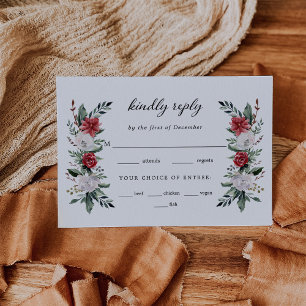 Cartão RSVP Wreath Natal   Elegant Holiday Wedée 
