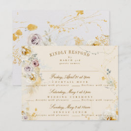 Cartão RSVP wreath romântico boho de casamento bíblico