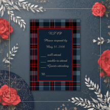 xadrez de tartan celta de casamento vermelho azul 
