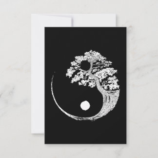 Cartão RSVP Yin Yang Bonsai Tree Japonês Budista Zen