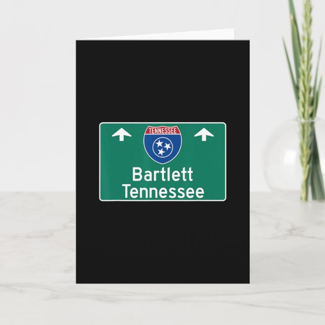 Cartão Rtlett Tennessee Interstate Highway Vacation Souve (Frente)