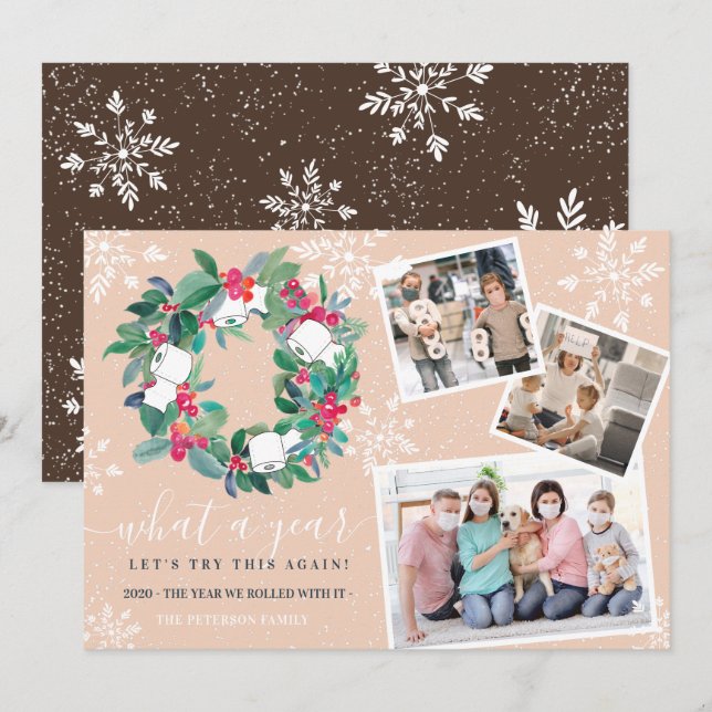 Cartão Rua 2020, Frita de sanita, Ano Novo 3 Fotos (Frente/Verso)