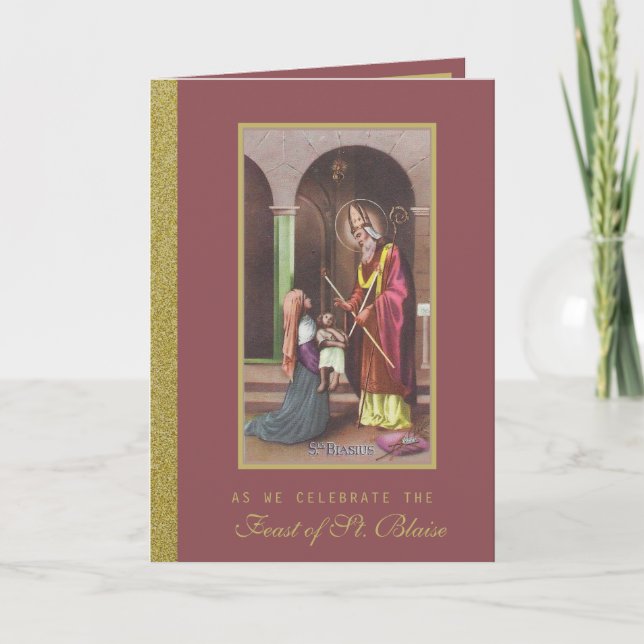 Cartão Rua: Blaise Católica Patron Throat Ailments (Frente)