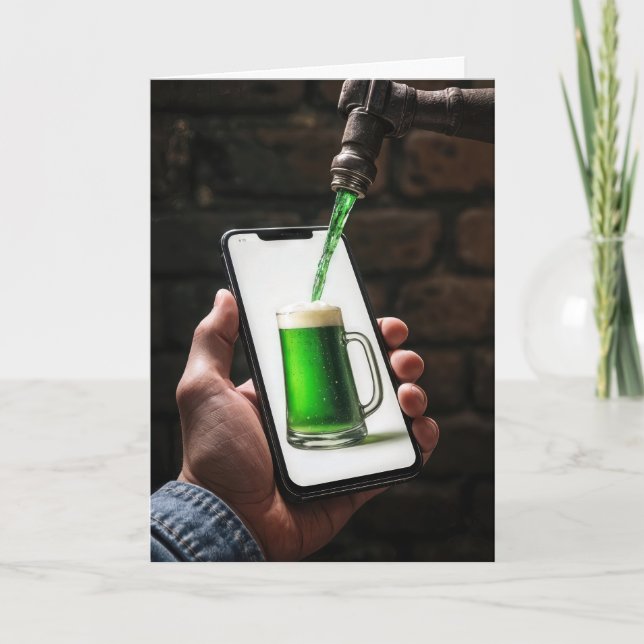 Cartão Rua, cerveja verde do dia de Patrick (Frente)