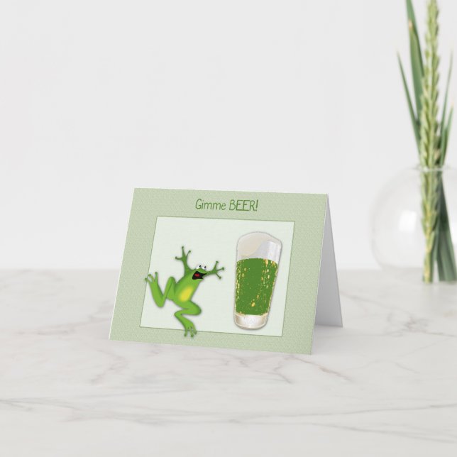 Cartão Rua, cerveja verde e Sapo de Patrick (Frente)