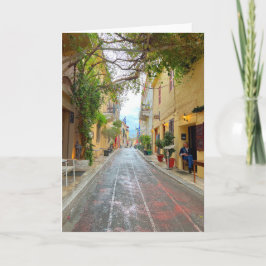 Cartão Rua Cuta Na Grécia De Atenas