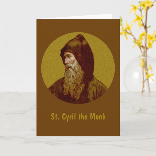 Cartão Rua: Cyril the Monk (M 002) Folded Greeting Card (Flor Amarela)