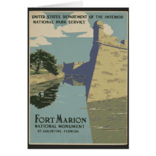 Cartão Rua de Augustine Florida, Espanha Fort Poster
