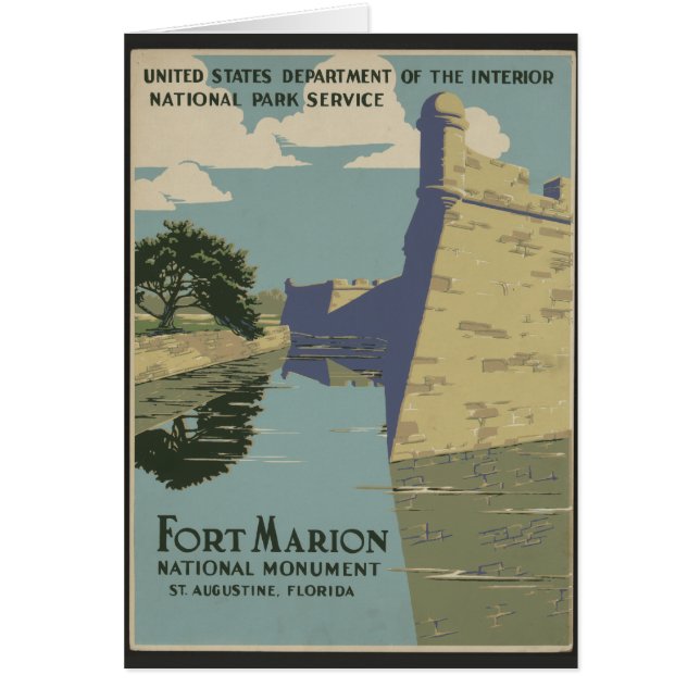 Cartão Rua de Augustine Florida, Espanha Fort Poster (Frente)