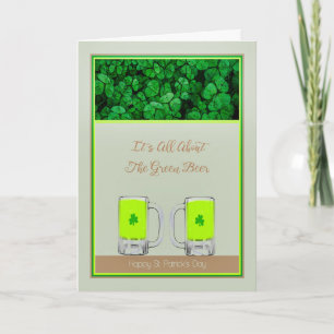 Cartão Rua de cartão, cerveja verde do dia de Patrick