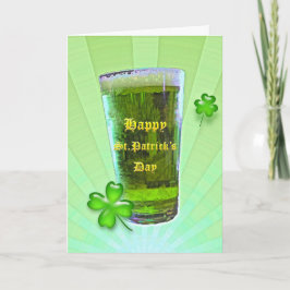 Cartão Rua de Cerveja Verde. Dia de Patrick