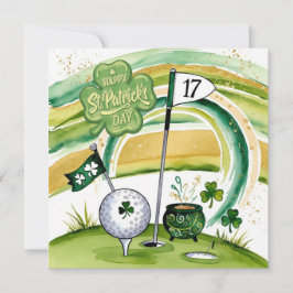 Cartão Rua de Golfe. Golfe do Dia de Patrick temido para