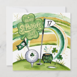 Cartão Rua de Golfe. Golfe do Dia de Patrick temido para