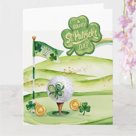 Cartão Rua de Golfe. Golfe do Dia de Patrick temido para