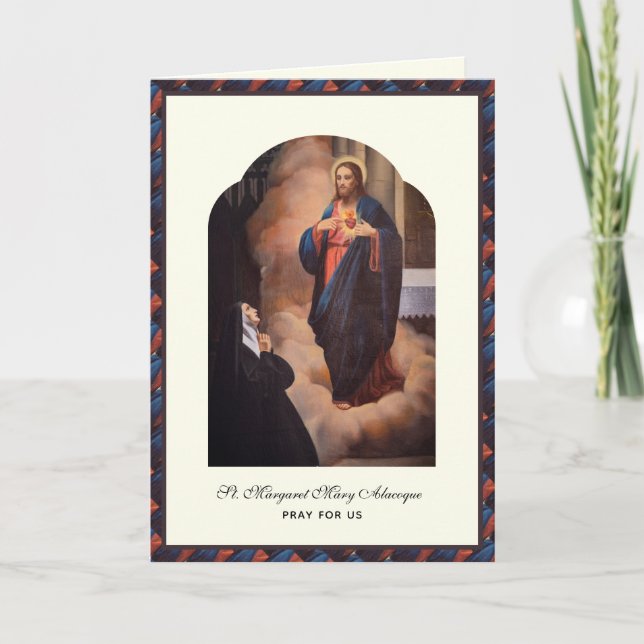 Cartão Rua de Jesus Sagrado Coração Margaret Mary Religio (Frente)