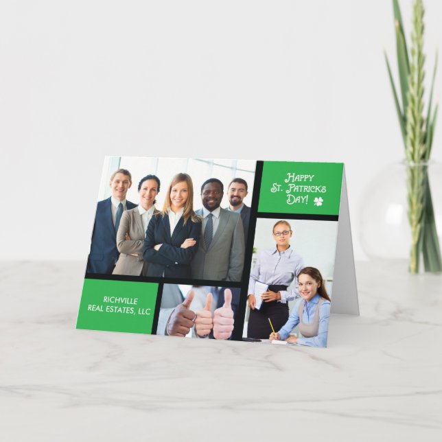 Cartão Rua de negócios. Foto do dia de Patrick, nome pers (Frente)