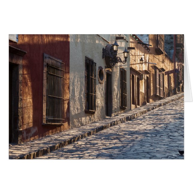 Cartão Rua de paralelepípedos no México (Frente Horizontal)