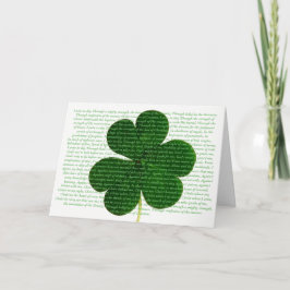 Cartão Rua de Patrick Irish Poem The Deer's Cry Shamrock