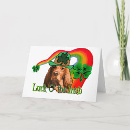 Cartão Rua de Setter Irlandês. Patricks