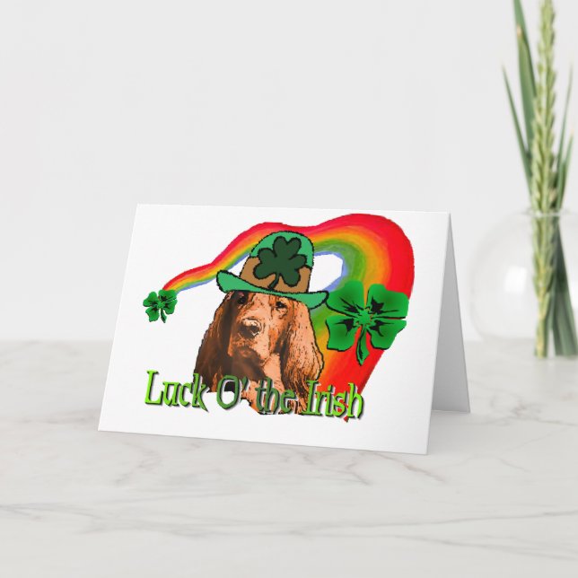 Cartão Rua de Setter Irlandês. Patricks (Frente)