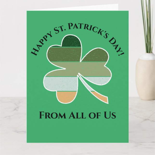 Cartão Rua, dia de Patrick, o Shamrock irlandês afligido (Frente)