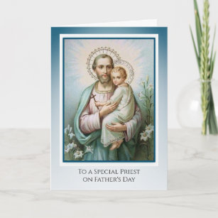 Cartão Rua do padre católico Joseph Jesus Dia de os pais
