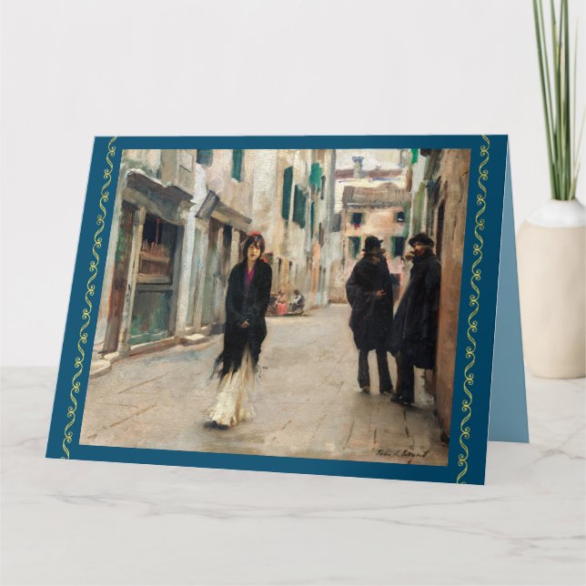 Cartão Rua em Veneza por John Sargent (Frente)