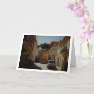 Cartão Rua espanhola antiga na cidade de Lliria, Valência