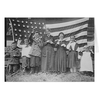 Cartão Rua. Estudantes escolares de Rita Cincinnati 1918