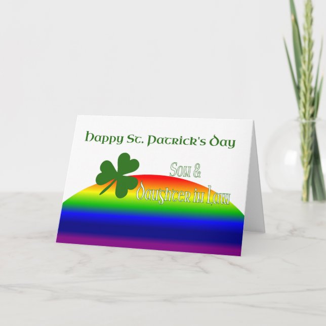 Cartão Rua Feliz de Filho e Esposa. Dia de Patrick (Frente)