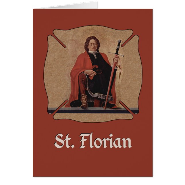 Cartão Rua, Florian nos protege, Santo católico (Frente)
