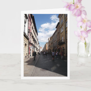 Cartão Rua Floriańska no Centro Histórico de Cracóvia