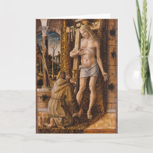 Cartão Rua. Francis do Cristo de Oração de Assisi (Frente)