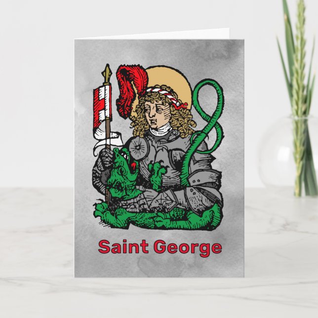 Cartão Rua. George e Dragão (Nuremberga) Saudação (Frente)