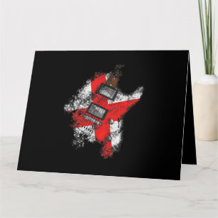 Cartão Rua Georges Day Guitar England Flag Musical