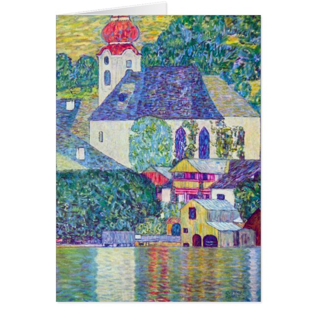 Cartão Rua: Igreja Wolfgang por Gustav Klimt, Arte Vitori (Frente)